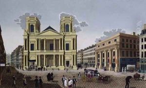 The Porch of the Church of Saint Eustache, c.1815-20 by Pierre Courvoisier