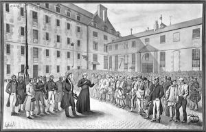 Ceremony before the departure of the convicts by Gabriel Cloquemin