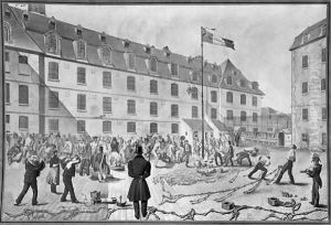 Preparing the shackling of the convicts at Bicetre by Gabriel Cloquemin