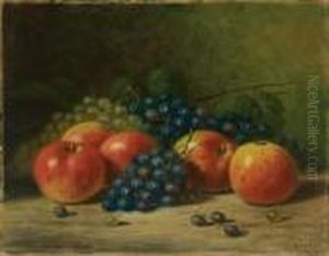 Still Life With Apples And Grapes by Albert F. King