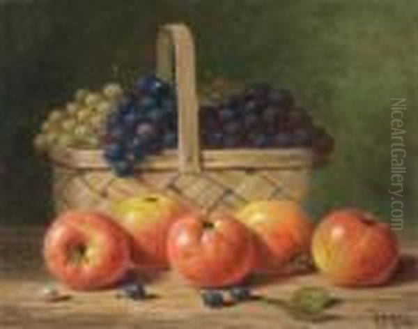 Basket Of Grapes With Apples - view 1