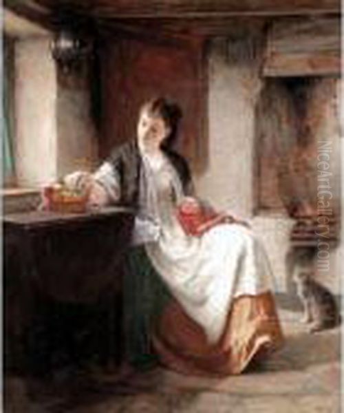Sewing By The Fireside - view 1