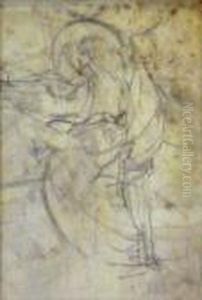 Pencil On Vellum Of Two Figures by Jessie Marion King