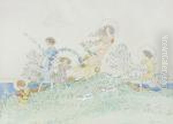 Children With Garlands Of Flowers - view 1