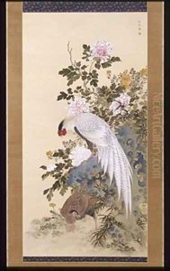 Pheasants Rock and Flowers by Nakabayashi Chikkei