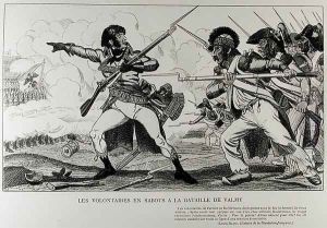 The Volunteers in Sabots at the Battle of Valmy, 20th September 1792, illustration from 'Histoires de la Revolution Francoise'