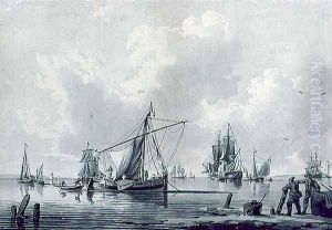 River with Shipping by John the Younger Cleveley
