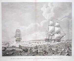 The Racehorse and Carcass forcing through the ice by John the Younger Cleveley