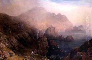 Figures on a Cliff Top by Alfred Clint