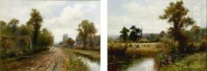 'a Suffolk Village' & 'cornfield Near...' by Wiggs Kinnaird