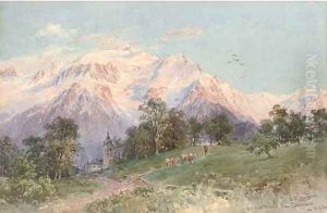 Mont Blanc from Combloux by Edward Theodore Compton
