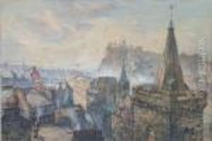 Edinburgh Castle And The City Skyline by James Scott Kinnear