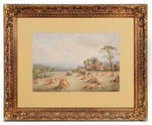 Harvesting Hay In Sussex by Henry John Kinniard