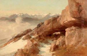 White mountain tops by Edward Theodore Compton