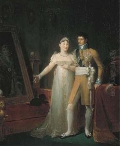 Portrait De Jerome Bonaparte,
Roi De Westphalie, Et De Sa Femme La Princesse Catherine De Wurtemberg
Admirant Le Portrait De L'empereur Napoleon Ier Portrait De Jerome Bonaparte,
Roi De Westphalie, Et De Sa Femme La Princesse Catherine De Wurtemberg
Admirant Le Portrait De L'empereur Napoleon Ier