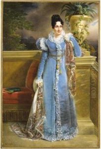 Portrait De Femme En Robe Bleue by Francois Josephe Kinson