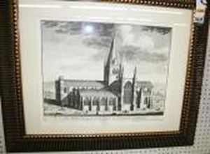 The North Prospect Of The Cathedral Church Of by Johannes Kip