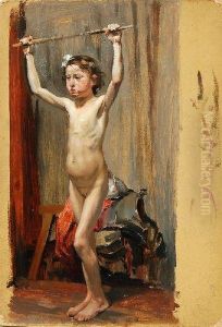 Stehender Madchenakt by Erich Kips