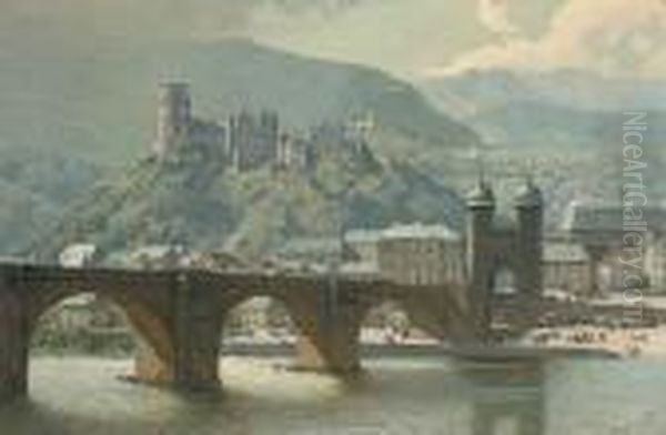 The Old Stone Bridge At Heidelberg, Freiburg Beyond - view 1