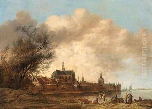 A view of Haarlem from the south-west, with the River Spaarne in the foreground