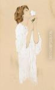 Femme Au Rose. by Raphael Kirchner