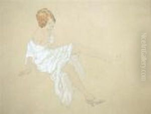 A Scantily Clad Girl Seated On The Floor A Scantily Clad Girl Seated On The Floor