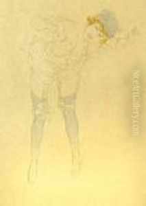 Akt Mit Seidenstrumpfen by Raphael Kirchner