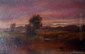 River Sunset by Henry William Kirkwood