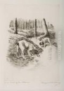 At The Bend Of The Stream by Marguerite Kirmse
