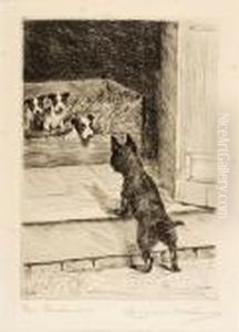 The Intruder, Scottish Terrier by Marguerite Kirmse