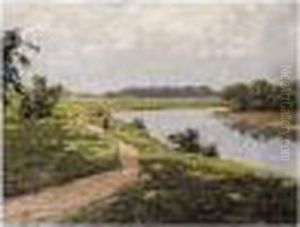 Walk By The River by Alexander Alexandrovich Kiselev