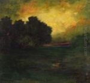 Landscape At Sunset by Hudson Mindell Kitchell