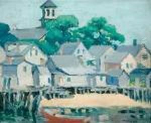 View Of Seaside Town by Frederick Kitson Cowley