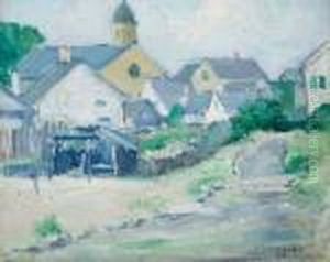 Village View With Church Steeple