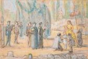 Two Views: Outdoor Pageant (studies Verso). by Frederick Kitson Cowley