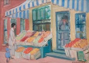 The Fruit Market by Frederick Kitson Cowley