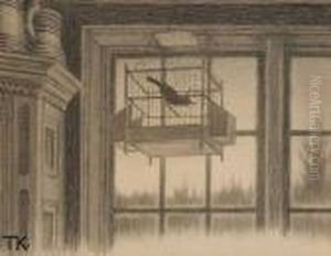 Kjaeresten I Skoven by Theodor Severin Kittelsen