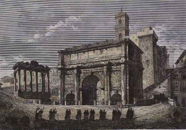 Arch of Septimus VI, The Forum, Rome c.1850 - view 1