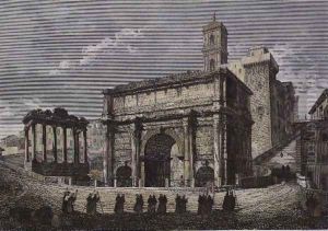 Arch of Septimus VI, The Forum, Rome c.1850 by Gaetano Cottafavi