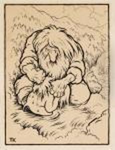 Troll Som Vasker Ungen Sin by Theodor Severin Kittelsen