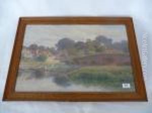 River Landscape With Sheep by Roberto Angelo Kittermaster Marshall