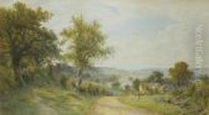 The Valley Of The River Test, Hampshire by Roberto Angelo Kittermaster Marshall