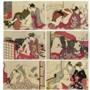A Complete Shunga Set Entitled ````shikido Juniban' (twelve Scenes Of The Art Of Eros) by Torii Kiyonaga