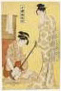 Loisirs De Deux Jeunes Femmes by Torii Kiyonaga