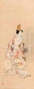Segawa Kikunojo Iii Performing The Kabuki Dance "musumedojoji"