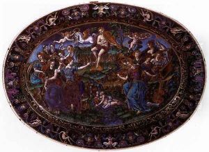 Apollo and the Muses 57 x 42 by Martial Courtois