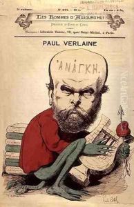 Caricature of Paul Verlaine (1844-96) from Les Hommes d'Aujourd'hui by Emile Cohl