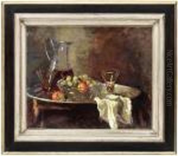 Stilleben Med Frukter, Glas Och Kanna - view 1
