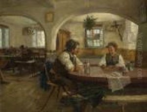 In Der Wirtsstube. by Theodor Kleehaas