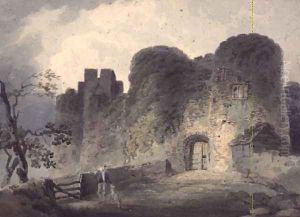 Entrance of Carisbrooke Castle, with a Youth and a Lamb standing near a Gate by John Collins